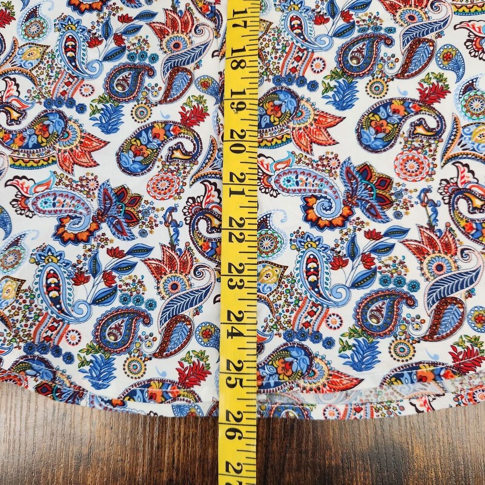 NWT Denim & Flower Shirt Mens Small Paisley‎ Floral White Button Up Viscose NEW - Picture 9 of 9
